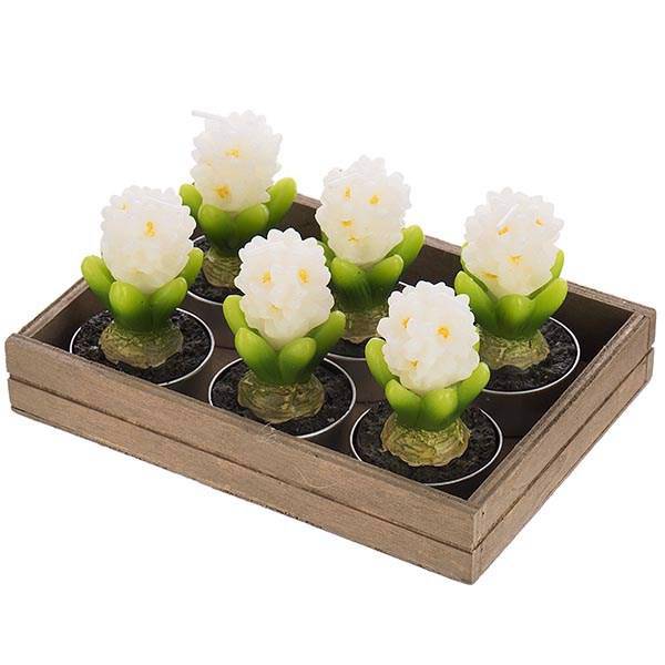 شمع هارمونی مدل گل سنبل N10136 بسته 6 عددی، Harmony Hyacinth N10136 Candle Pack of 6