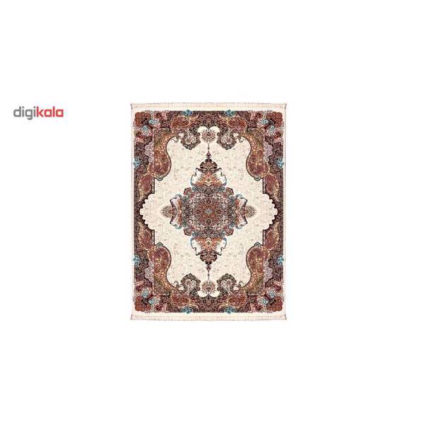 فرش ماشینی دربار طرح الی کد FR26 زمینه کرم