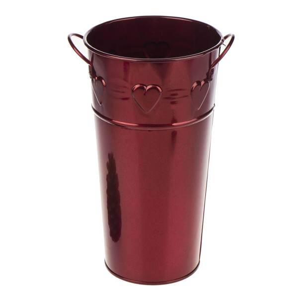 سطل دسته دار دکوری قرمز مدل 2231، Red Bucket With Handle 2231