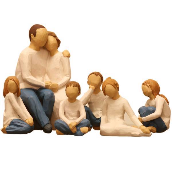 مجسمه امین کامپوزیت مدل گروه خانوادگی کد 500 بسته 6 عددی، Amin Composite Family Grouping 500 Statue Pack Of 6