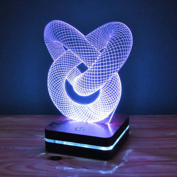 چراغ خواب موهومی طرح گره قلب هفت رنگ، Mohomi Wirelight 7 Color Lamp Heart Knot