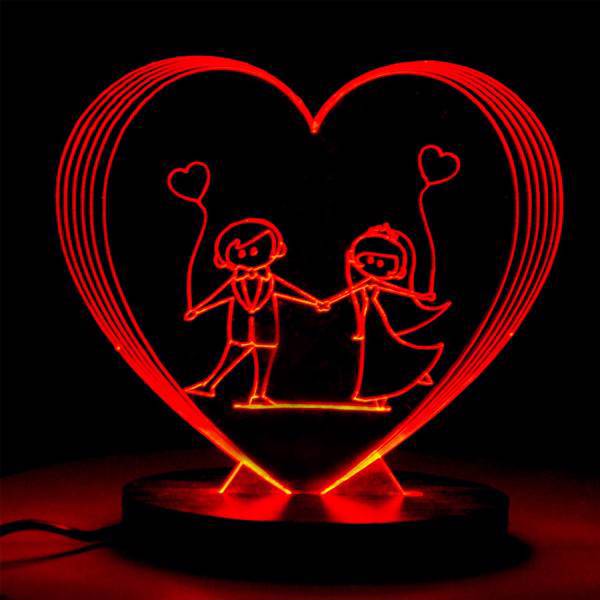 چراغ خواب سه بعدی سهیل مدل قلب، Soheil Heart 3D Night Light