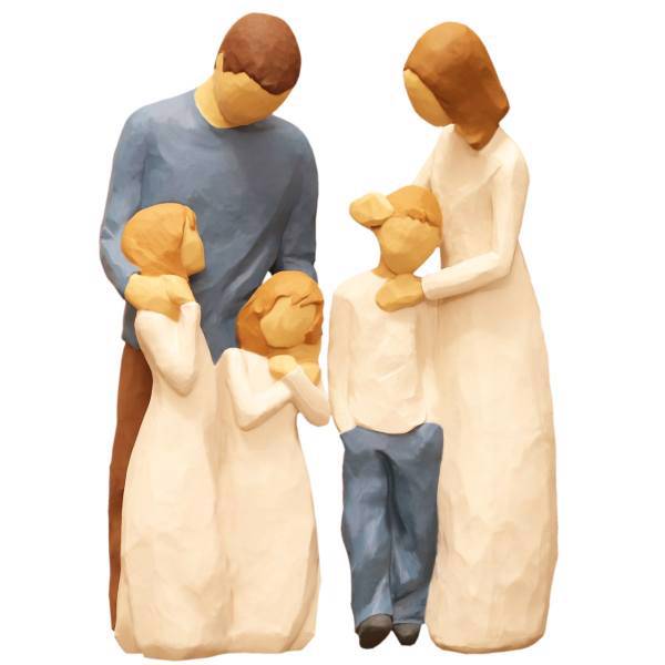 مجسمه امین کامپوزیت مدل Family Grouping کد 525 بسته 2 عددی، Amin Composite Family Grouping 525 Statue Pack Of 2