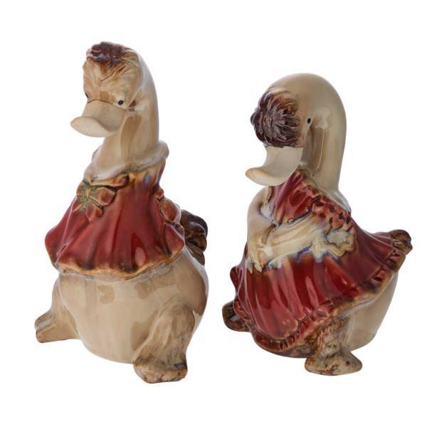 مجسمه سرامیکی مدل اردک کوتاه و بلند، Large And Small Duck Decorative Ceramic Statue