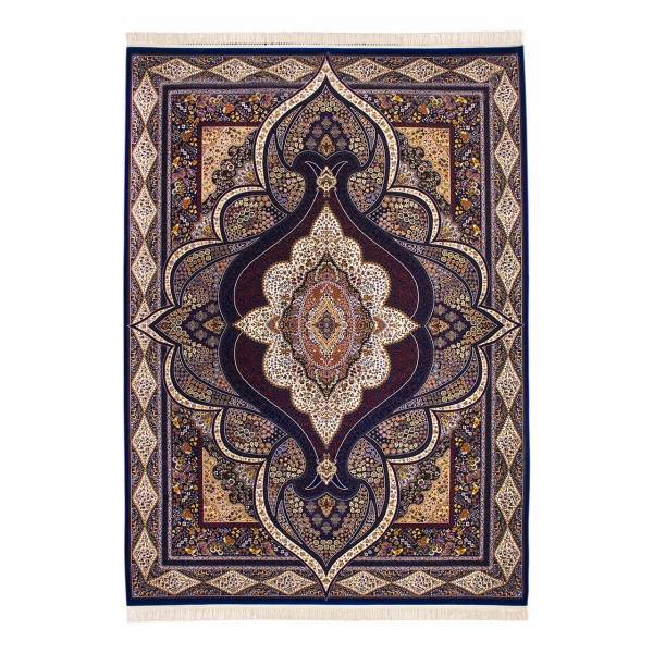 فرش ماشینی تی تا طرح کیمیا کد FR191 زمینه آبی