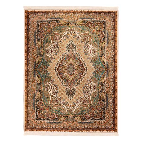 فرش ماشینی کتیبه طرح دریا کد FR150 زمینه کرم