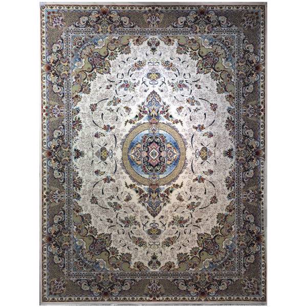 فرش ماشینی عظیم زاده طرح ترانه گل برجسته کد 9012