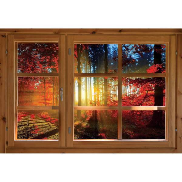 استیکر شیشه سالسو طرح جنگل پاییزی، Salso Autumn Forest Glass Sticker