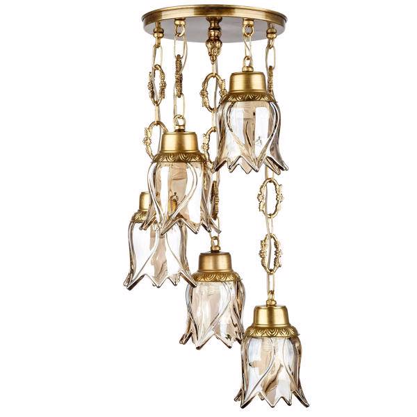 چراغ آویز چشمه نور 5شعله کد C2773/5A، Cheshmeh Noor C2773/5A Five Flames Hanging Lamp