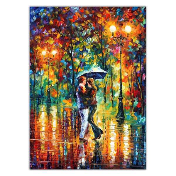 تابلو شاسی ونسونی طرح Leonid Afremov Dance in The Rain سایز 30x40 سانتی متر، Wensoni Leonid Afremov Dance in The Rain Chassis 40 x 30