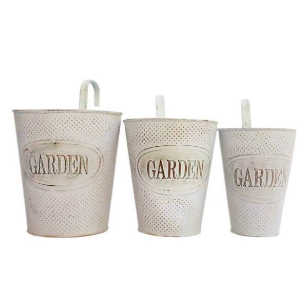 گلدان فلزی گلدونه مدل 02 بسته 3 عددی، Goldooneh 02 Metal Flower Pot Pack of 3