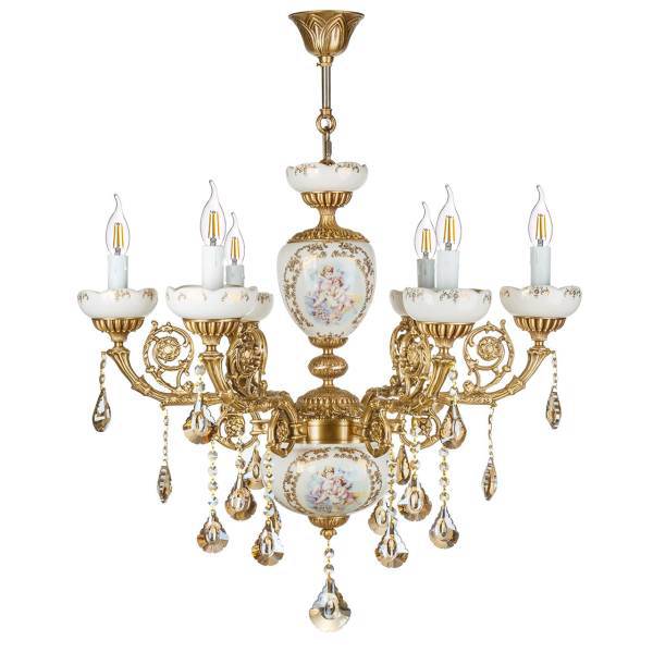 لوستر چشمه نور 6 شعله کد C2910، Cheshmeh Noor Six Flames C2910 Chandelier