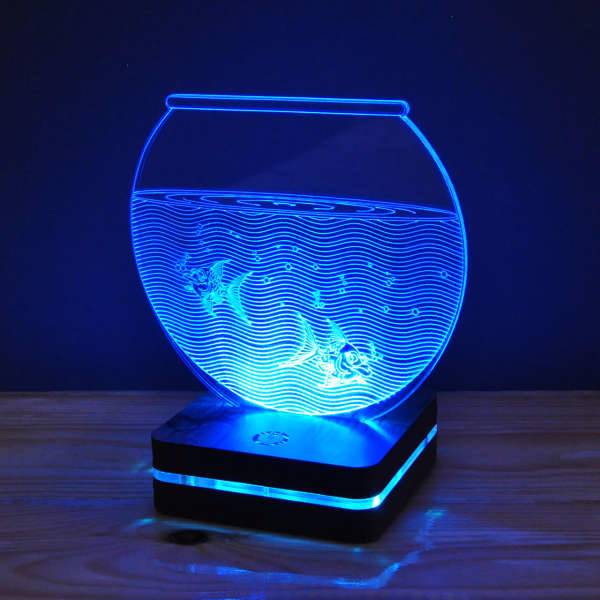 چراغ خواب موهومی طرح تنگ ماهی هفت رنگ، Mohomi Wirelight 7 Color Lamp Aquarium