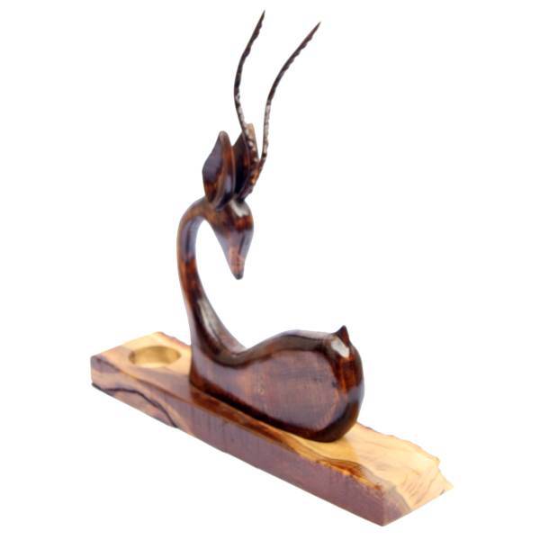 مجسمه چوبی دکو لایف طرح آهوی نشسته کد136911، Deco Decoration Lace Decoration