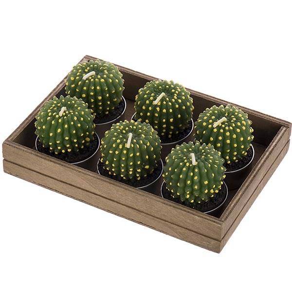 شمع هارمونی مدل کاکتوس N10243 بسته 6 عددی، Harmony Cactus N10243 Candle Pack of 6