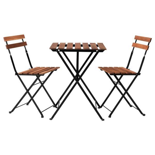 میز ناهارخوری 2 نفره ایکیا مدل TARNO، IKEA Table 2 chairs Black acacia steel greybrown