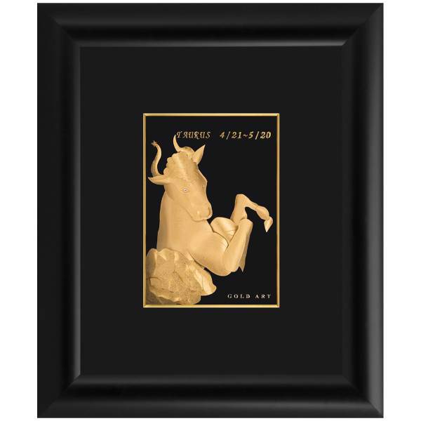 تابلوی طلاکوب زرسام طرح ماه اردیبهشت سایز 30 × 25 سانتی متر، Zarsam Taurus Golden Tableau Size 25 x 30 cm