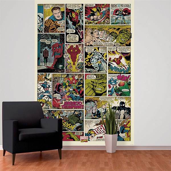 کاغذ دیواری 1وال مدل کمیک های مارول، 1Wall Deco Mural Marvel Comic Book Wallpaper