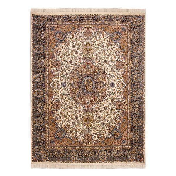فرش ماشینی بزرگمهر طرح سالاری کد FR131 زمینه کرم