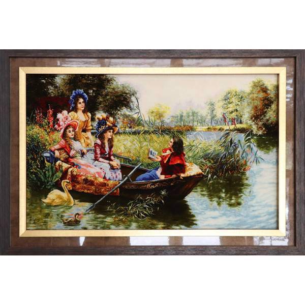 تابلوفرش دستباف آنافرش طرح قایق فرانسوی کد 11205، Ana Farsh Boat Tableau Carpet