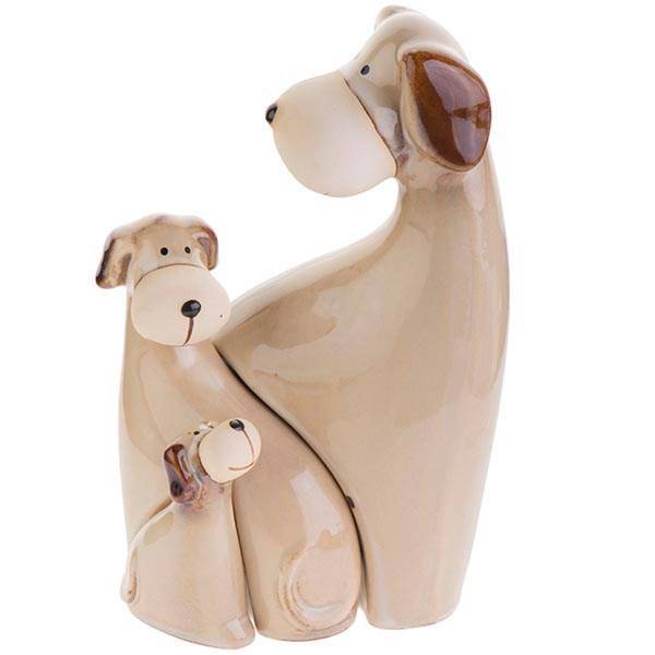 مجسمه خانواده سگ ها سه تکه، Dog Family 3 Pieces Statue