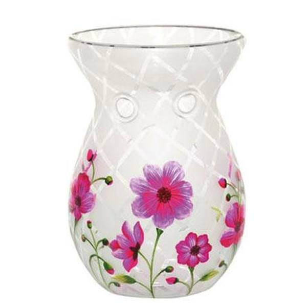 جاشمعی شیشه ای ینکی کندل مدل کوزه سفالی، Yankee Candle Lattice Crackle Glass Duftlampe Candle Holder