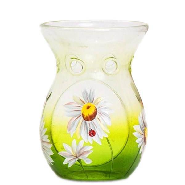 جاشمعی شیشه ای ینکی کندل مدل کوزه سفالی، Yankee Candle Daisy Crackle Glass Duftlampe Candle Holder