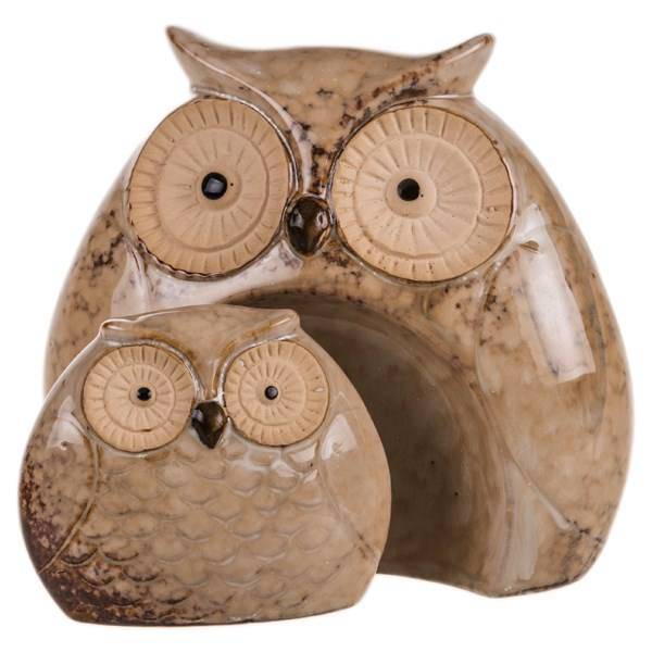 مجسمه سرامیکی مدل جغد ایستاده و بچه کد 111A، Owl And Baby Owl 111A Decorative Ceramic Statue