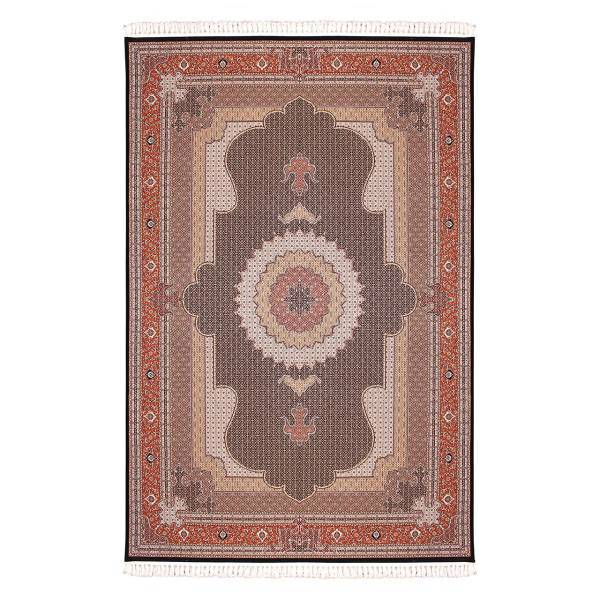 فرش ماشینی آنتیک طرح شاه ماهی کد FR67 زمینه سورمه‌ ای