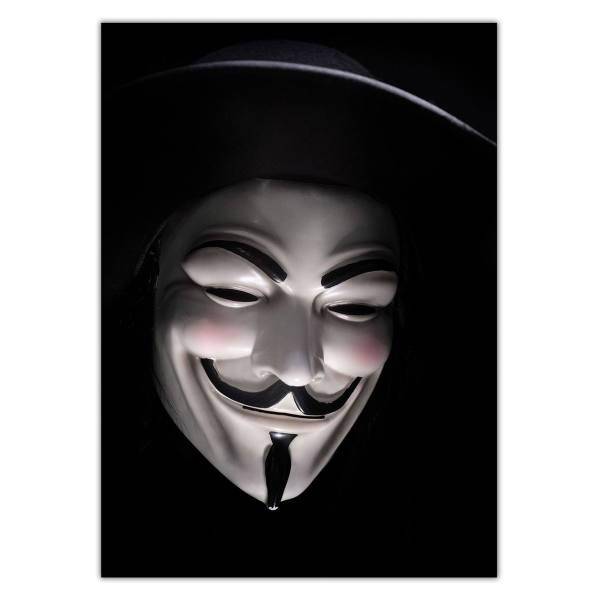 تابلو شاسی ونسونی طرح V For Vendetta Mask سایز 50x70 سانتی متر، Wensoni V For Vendetta Mask Chassis Size 50 x 70 Cm