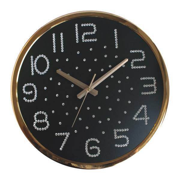 ساعت دیواری جویکو مدل نگین دار طلایی، Monochrome Gold Jeweled Wall Clock