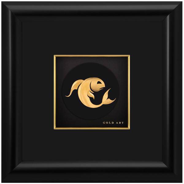 تابلوی طلاکوب زرسام طرح ماه اسفند سایز 25 × 25 سانتی متر، Zarsam Pisces Golden Tableau Size 25 x 25 cm