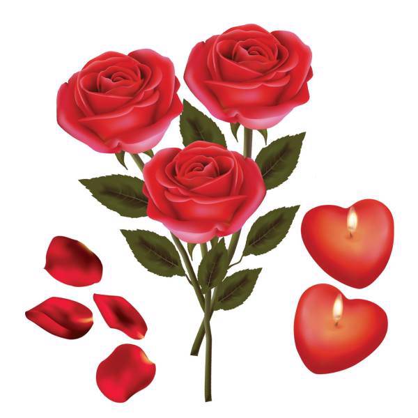 استیکر دیواری سه بعدی ژیوار طرح رز های قرمز، Zhivar Red Roses Flowers 3D Wall Sticker