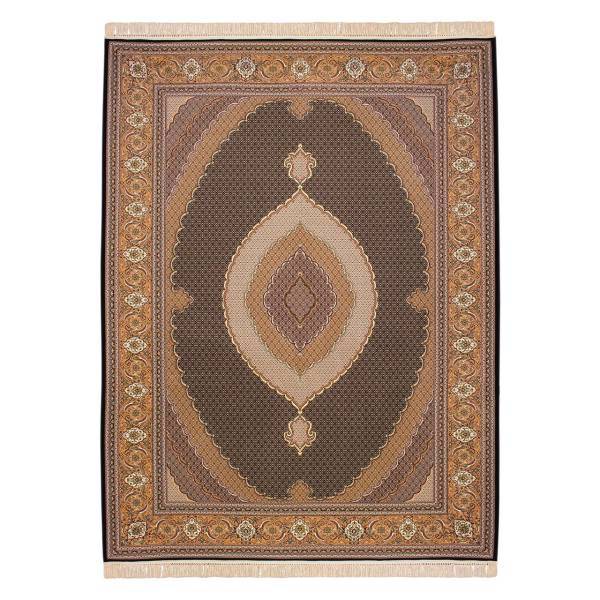 فرش ماشینی کتیبه طرح ریزماهی کد FR155 زمینه سورمه ای