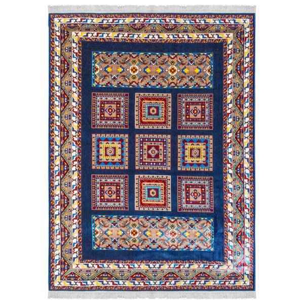 فرش ماشینی ریما کد BC5026 زمینه آبی پررنگ