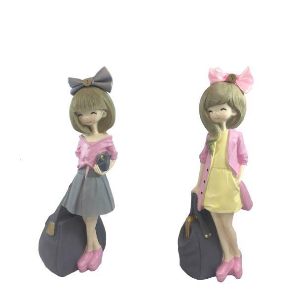 مجسمه طرح دختران مسافر کد 161 مجموعه 2 عددی