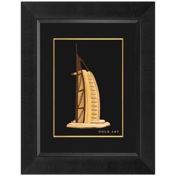 تابلوی طلاکوب زرسام طرح برج دبی سایز 35 × 50 سانتی متر، Zarsam Dubai Tower Golden Tableau Size 50 x 35 cm