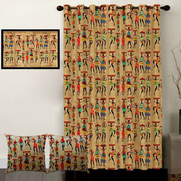 پرده رنس مدل S1-41005 به همراه تابلو و کوسن، Rence S1-41005 Curtain with Tableau and Cushion