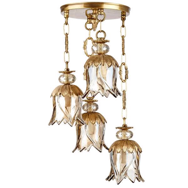 چراغ آویز چشمه نور 4 شعله کد C2774/4A، Cheshmeh Noor C2774/4A Four Flames Hanging Lamp