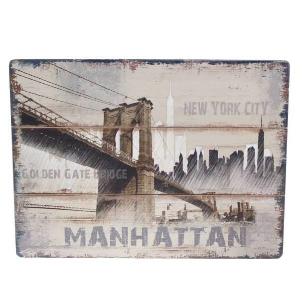 تابلو شاسی هوم استایل مدل منهتن سایز 40x30 سانتی متر، HomeStyle Manhattan Wood Chassis Size 40x30 Cm