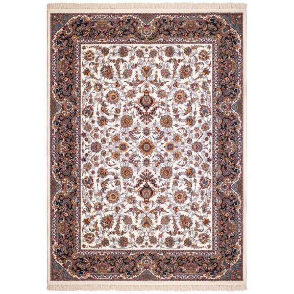 فرش ماشینی سرزمین فرش طرح افشان زمینه کرم