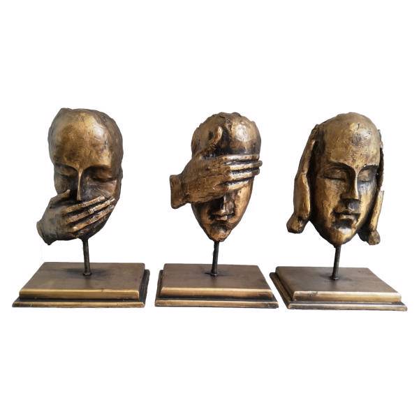 مجسمه ریما کالا طرح ناشنوا نابینا بیصدا مجموعه 3 عددی همراه هدیه