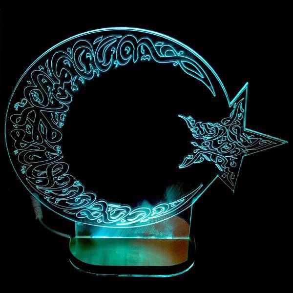 چراغ خواب سه بعدی هفت رنگ کد pb_0021