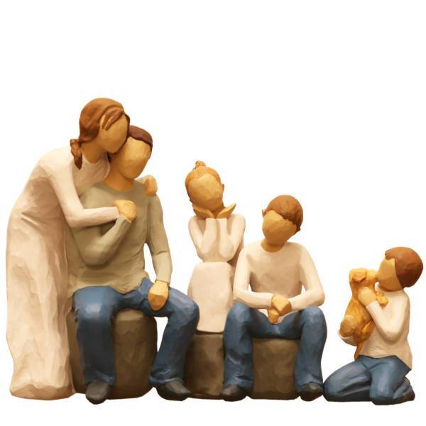 مجسمه امین کامپوزیت مدل Family Grouping کد 509 بسته 3 عددی، Amin Composite Family Grouping 509 Statue Pack Of 3