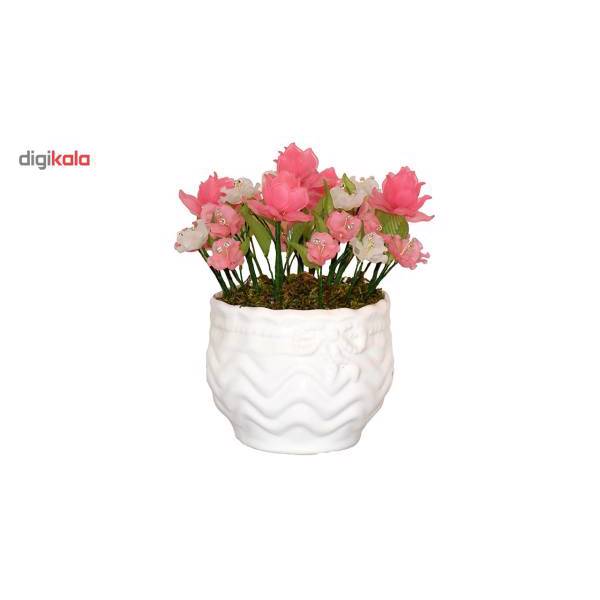 گلدان سرامیکی و گل های کریستال دست ساز سی دا کد CR01139B، Sida CR01139B Crystal Flower and Ceramic Pot