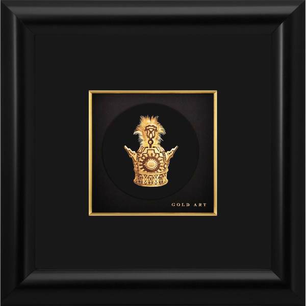 تابلوی طلاکوب زرسام طرح تاج گرد سایز 25 × 25 سانتی متر، Zarsam Round Crown Golden Tableau Size 25 x 25 cm