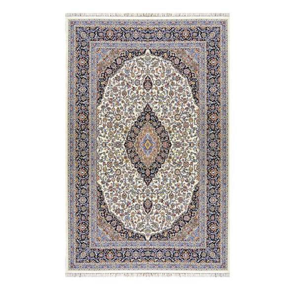 فرش ماشینی پشمی آقای فرش زمینه کرم کد 9006