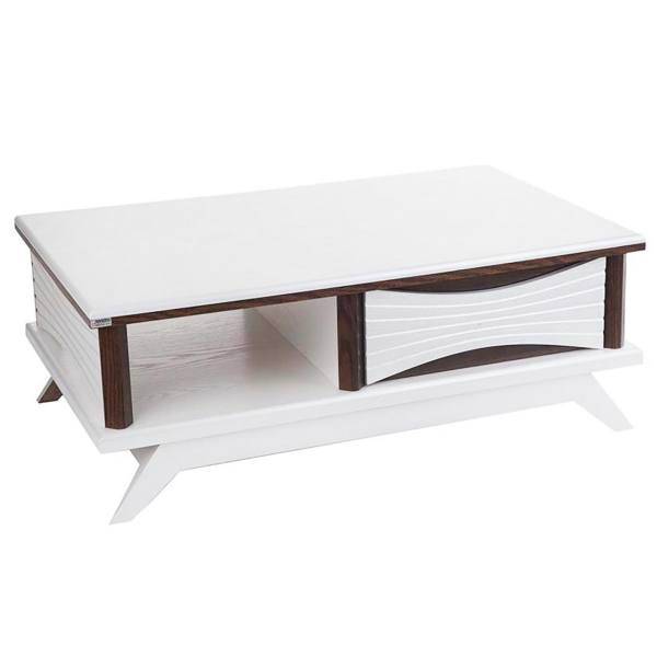 میز جلو مبلی مدرن چوب کد 380 صدفی، Modern Choob 380 white Coffee Table