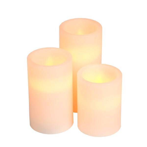 شمع بدون شعله کالیفرنیا کندل مدل SM-2004 با رایحه وانیل بسته 3 عددی، California Candle SM-2004 Flameless LED Candle Set With Vanilla Scent Pack of 3