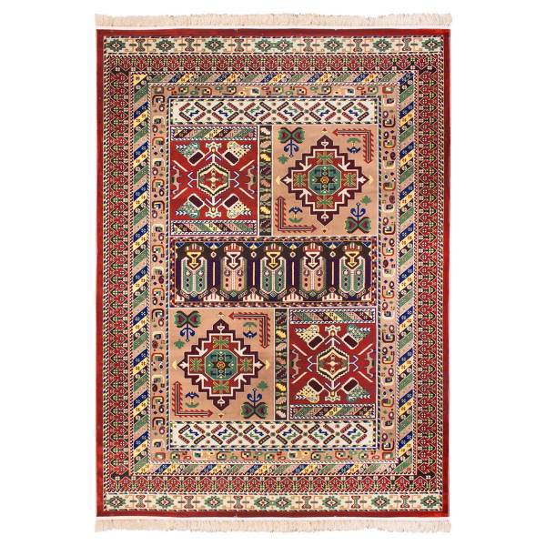 فرش ماشینی سرزمین فرش طرح عشایر زمینه مسی